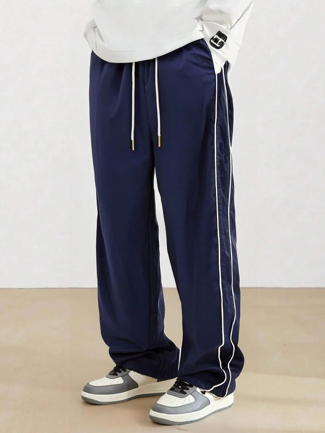 ZAFUL Men's Parachute Sweatpants Y2k Baggy Track Pants Drawstring Wide Leg Casual Trousers Streetwear - Image 3