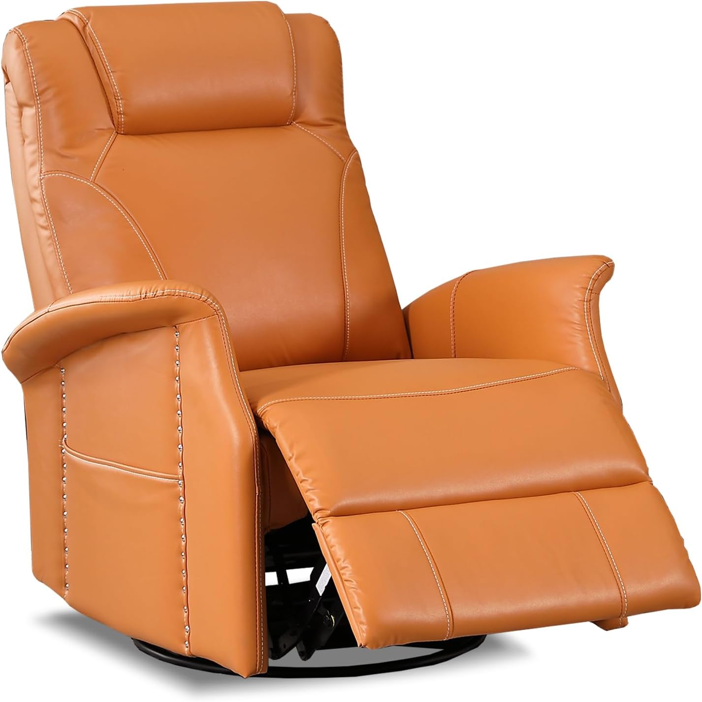 AHMED Swivel Rocker Recliner Chair, Manual Fuax Leather