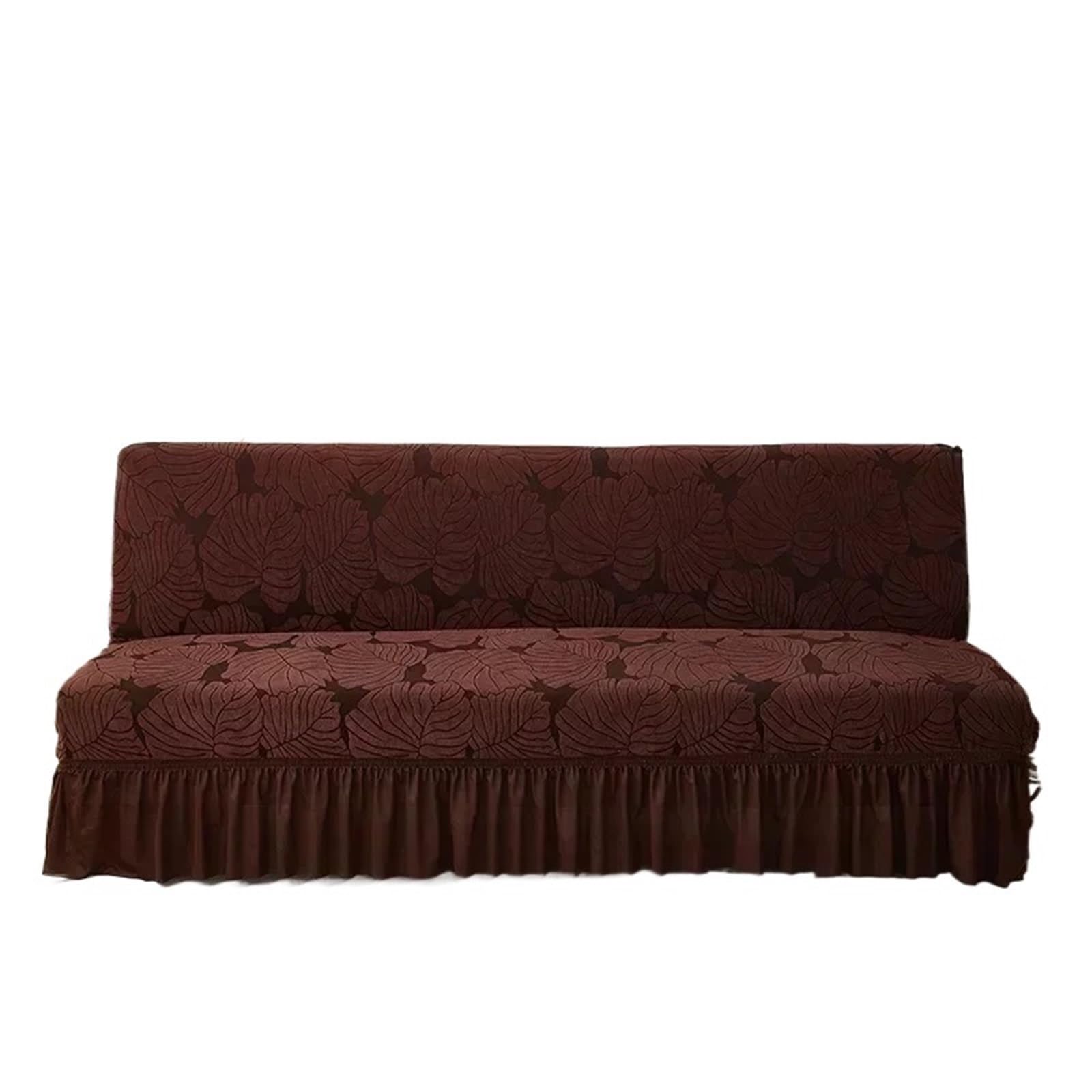 HWJFDC Sofa Cover 1PC Jacquard Armless Sofa Bed Cover Four Seasons Universal Slipcover Elastic All-inclusive Soft Protector Funda De Sofá(Coffee,S(160-190cm))