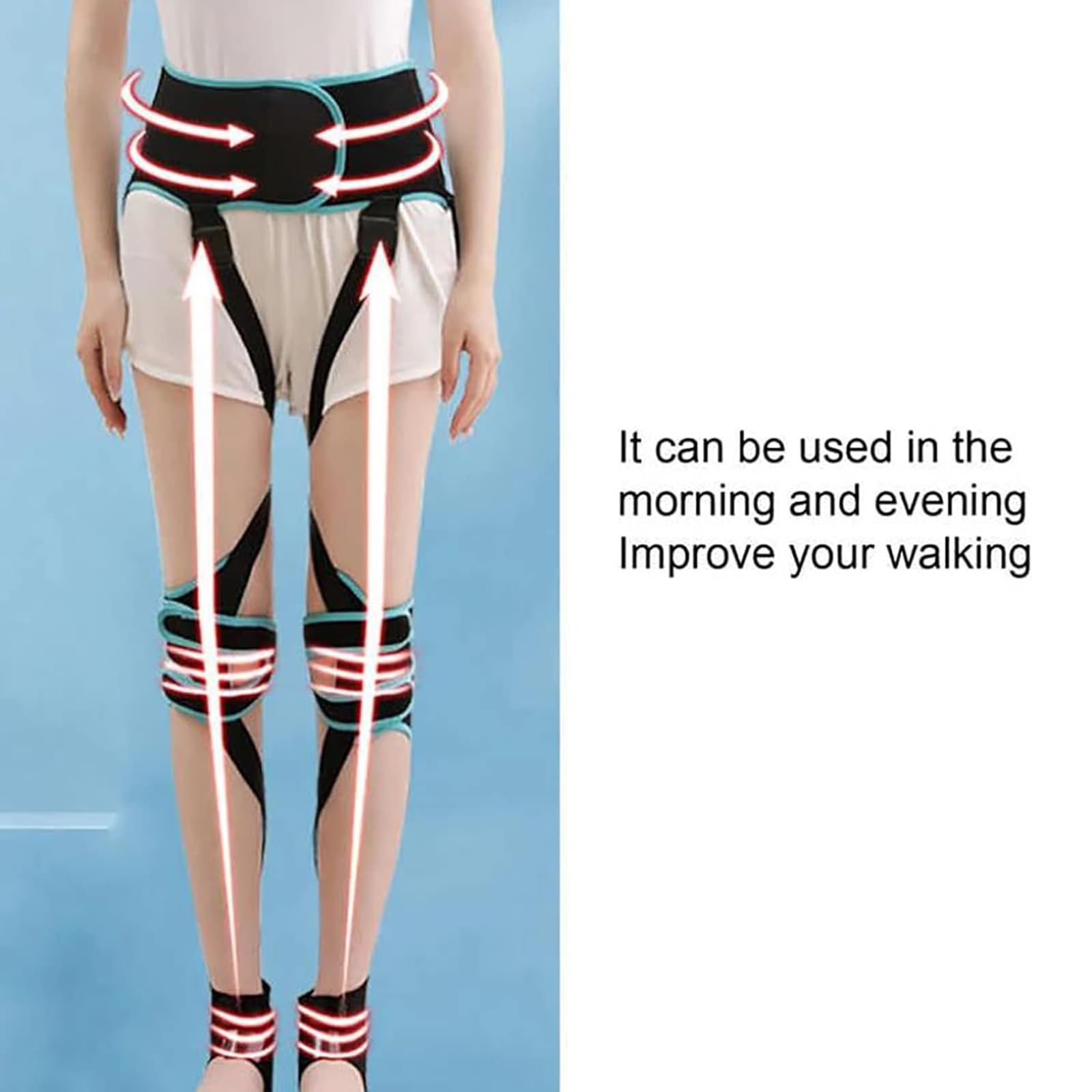 O/X - Cinturón corrector de pierna ajustable, con soporte de cintura, diseño ergonómico para adultos y niños, ayuda de corrección física científica