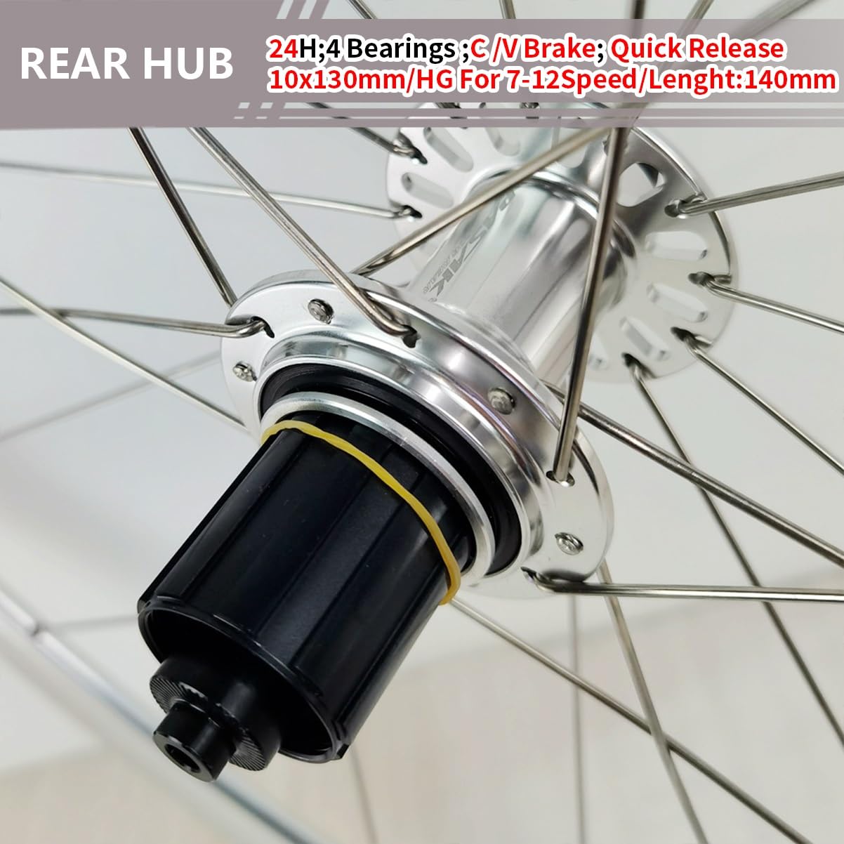Ruota Anteriore E Posteriore Per Bici Da Strada Freno C/V Set Di Ruote 700C Sgancio Rapido 100mm/130mm Mozzi 20/24H Per Cassetta 8-12 Velocità Altezza Cerchio 30mm