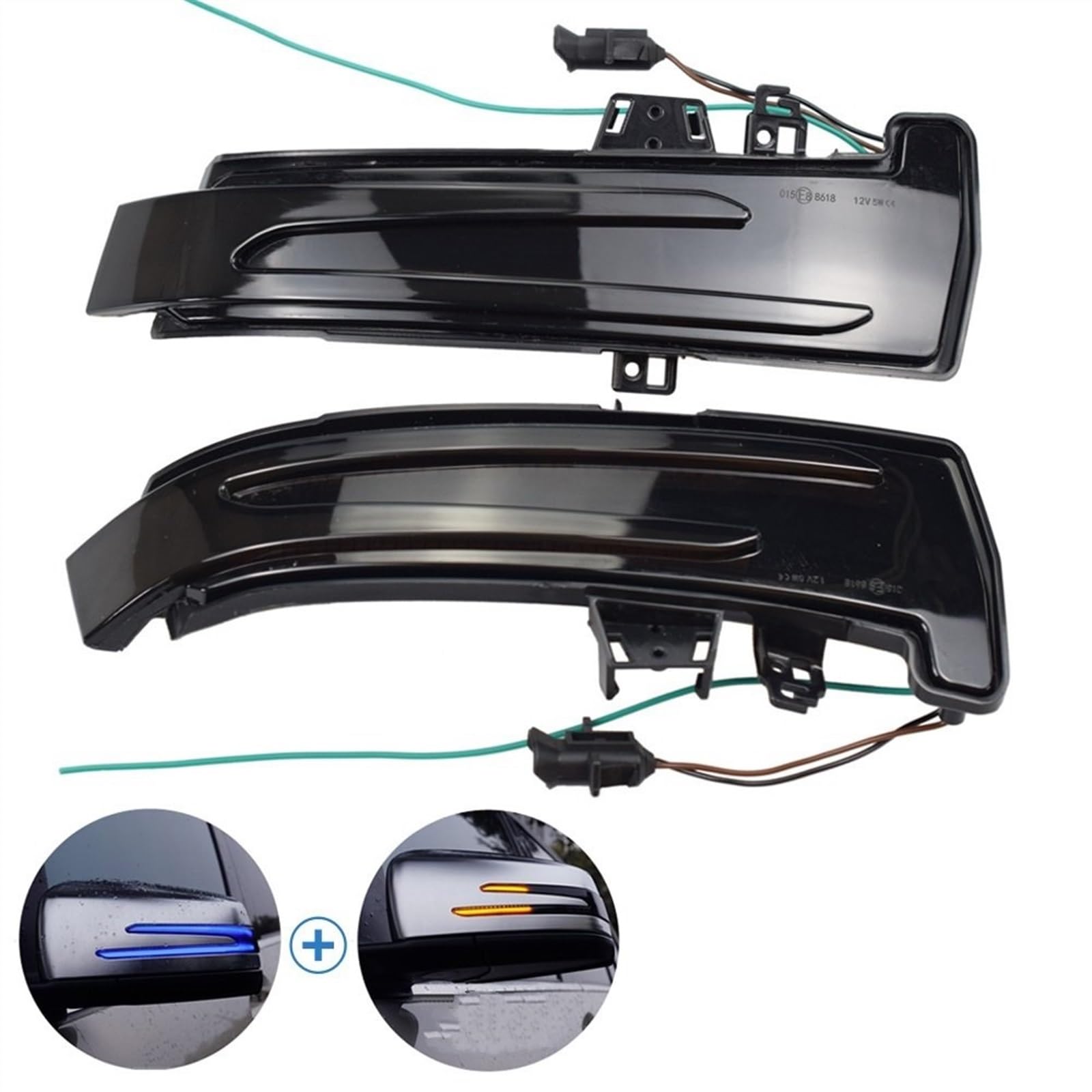 Indicatore Direzione Compatibile con Mercedes per Benz per A B C E S CLA GLA CLS Class W176 W246 W204 W212 C117 X156 2007-2017 Auto Lampeggiante Indicatore di Direzione Indicatore Luminoso(2)