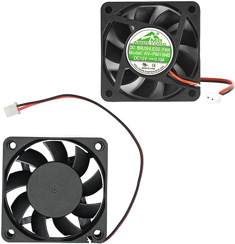 Miniatura 4 de 2.362 in por 2.362 in por 0.591 in 6015 12V DC 0.10A Rodamiento de bolas Ventilador de enfriamiento sin escobillas 2pin AV-F6015MB UL TUV