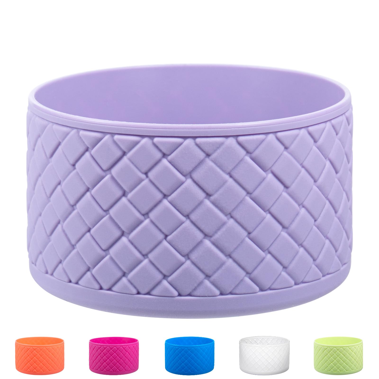 Silicone Boot for Stanley Quencher 40 oz, Bottom Cover for IceFlow 20 oz 30 oz, Sleeve Cover for Hydroflask 12-24 oz Sports Bottle Accessories (Fits Stanley 20-40oz Cup/Hydro 12-24oz, Lavender Purple)