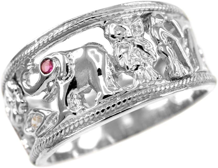 Fine 925 Sterling Silver Open Design CZ-Studded Good Luck Charm Ring (Size 8)