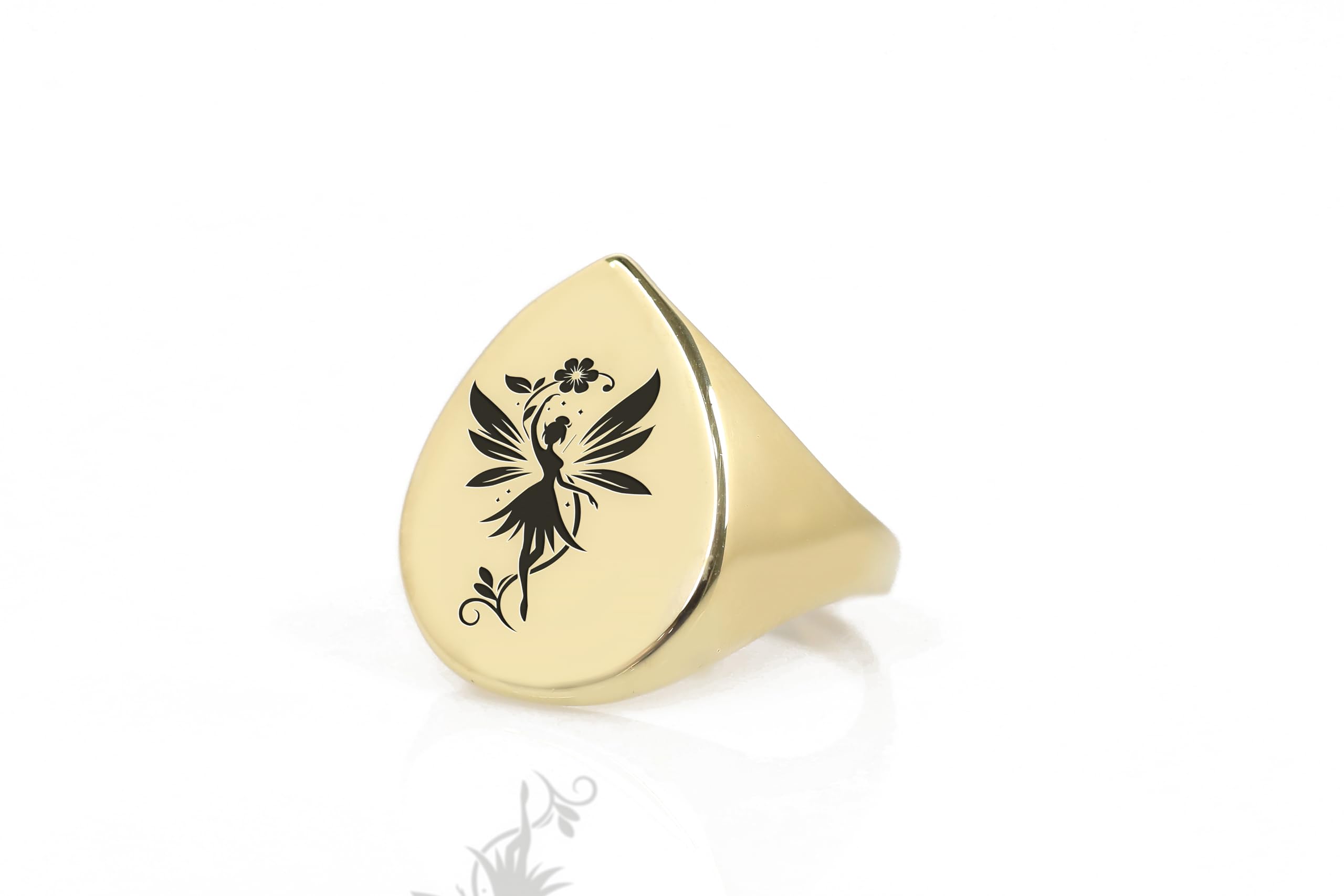 Bague en forme de poire fée gravée pour affirmer votre style - 7