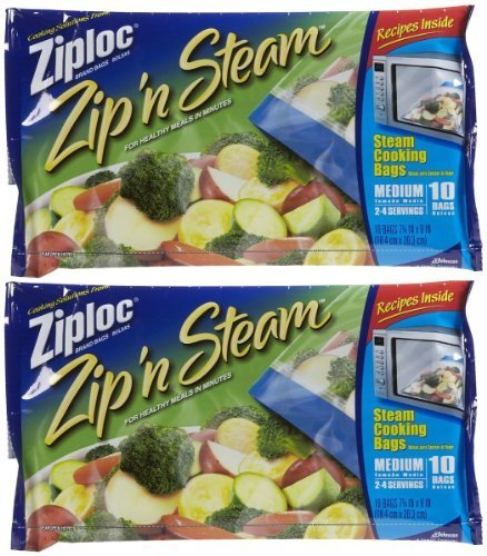 Ziploc Zip N Steam Bag-Medium (Pack Of 2)