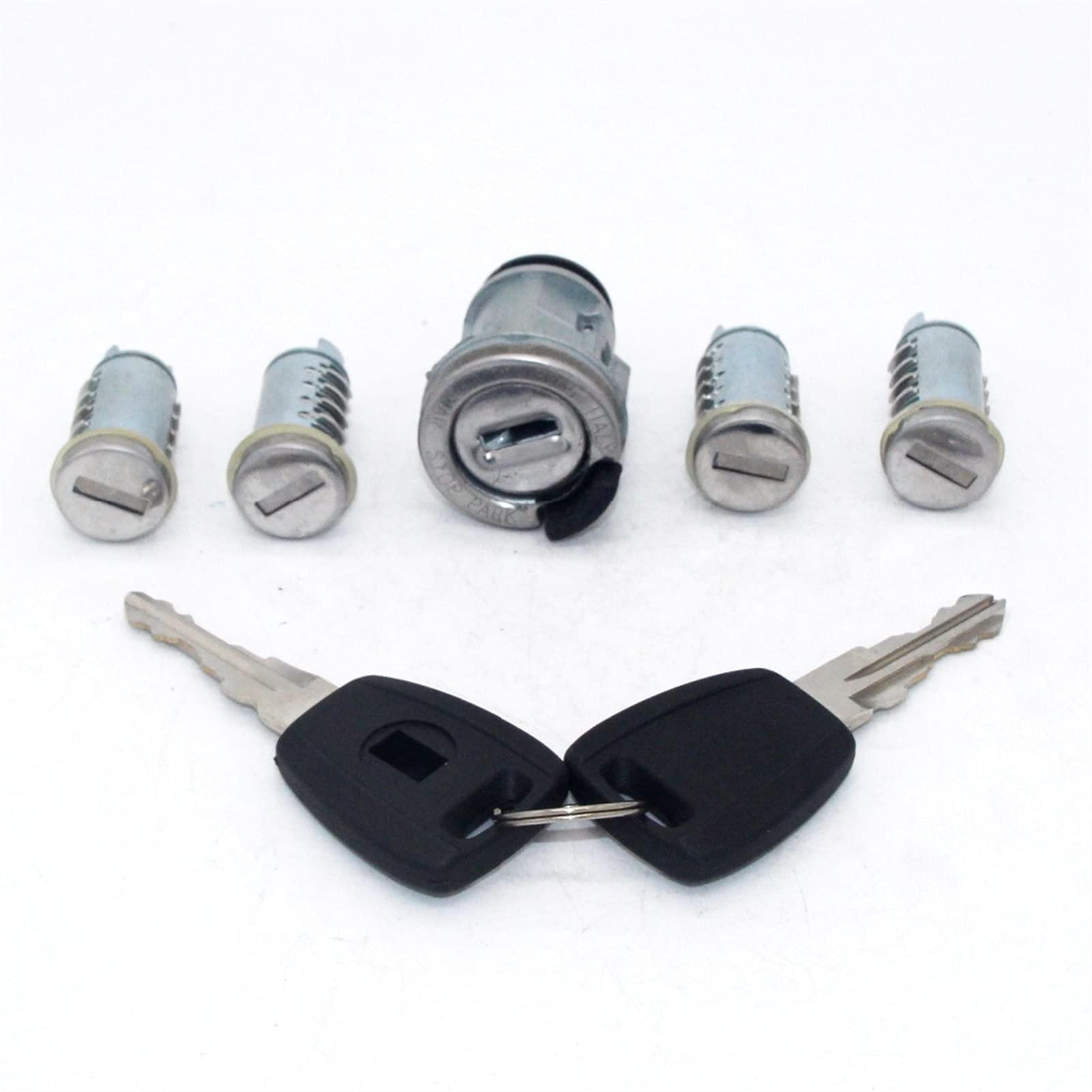 Pexorine 5 pièces avec clés à Lame GT15R Ensemble Complet Cylindre de Barillet de Serrure de Coffre de Porte d'allumage, for Fiat, for Alfa Romeo, for Fiat, Brava Doblo 1995-2010 Cylindre de Barillet