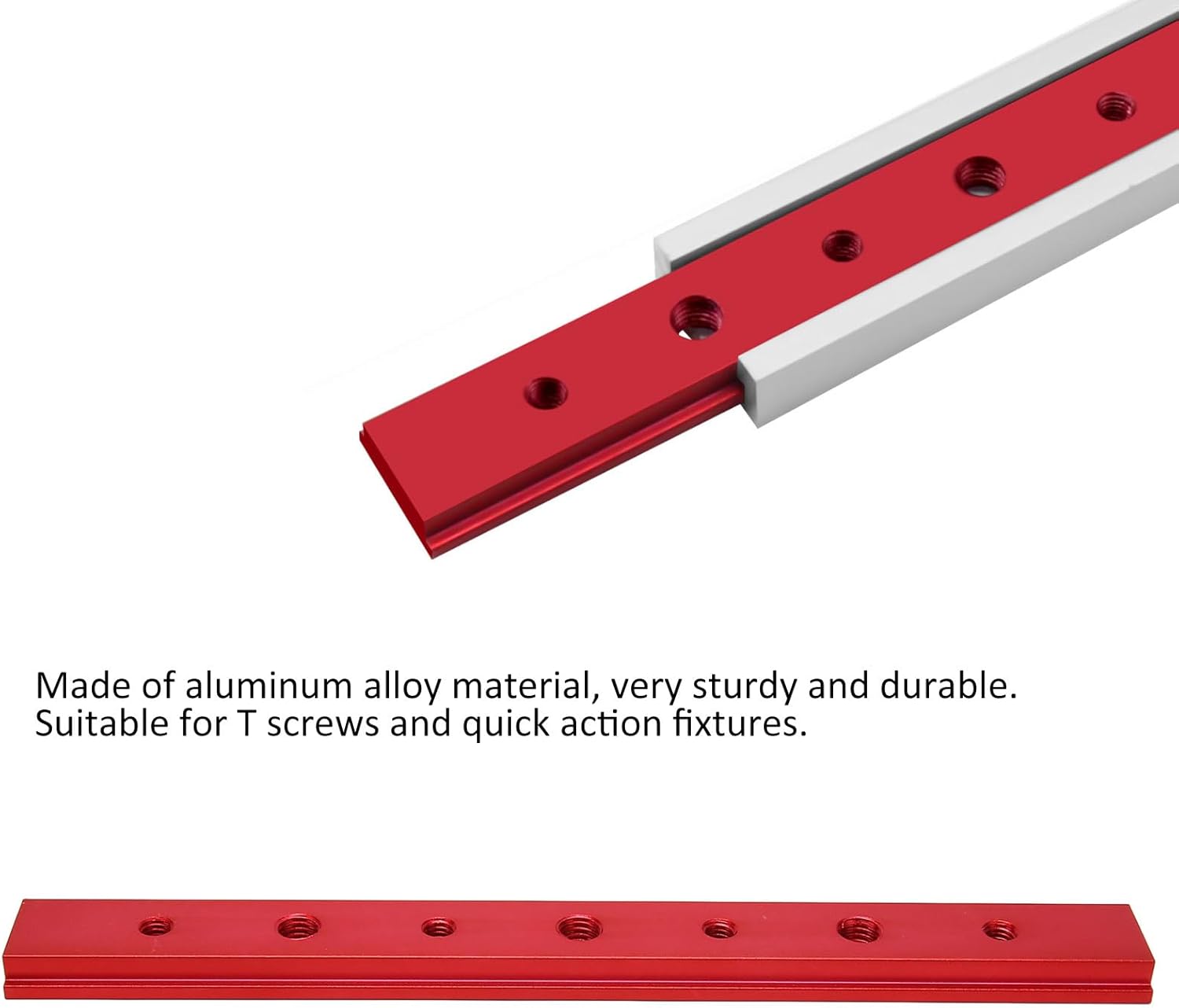Miter Track Jig T Track Jig Miter Bar T Slot Miter Track Jig 200mm Aluminum Alloy T Screw Miter Bar Accessory for Woodworking (Red)