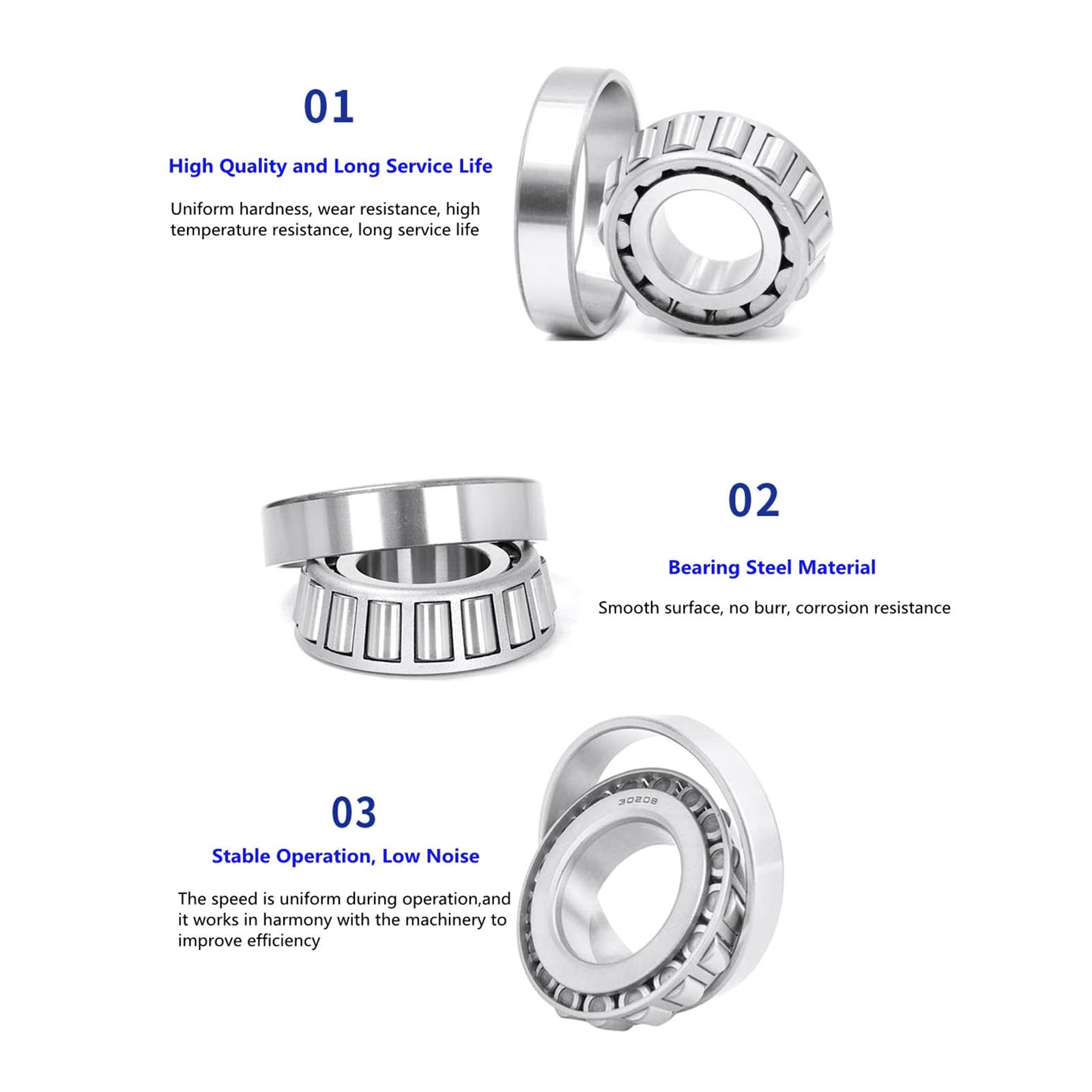 1pc Roulement à rouleaux coniques de précision élevée, diamètre intérieur de 28mm, diamètre extérieur de 58mm Roulement à rouleaux coniques sous pression, 28x58x17.5mm
