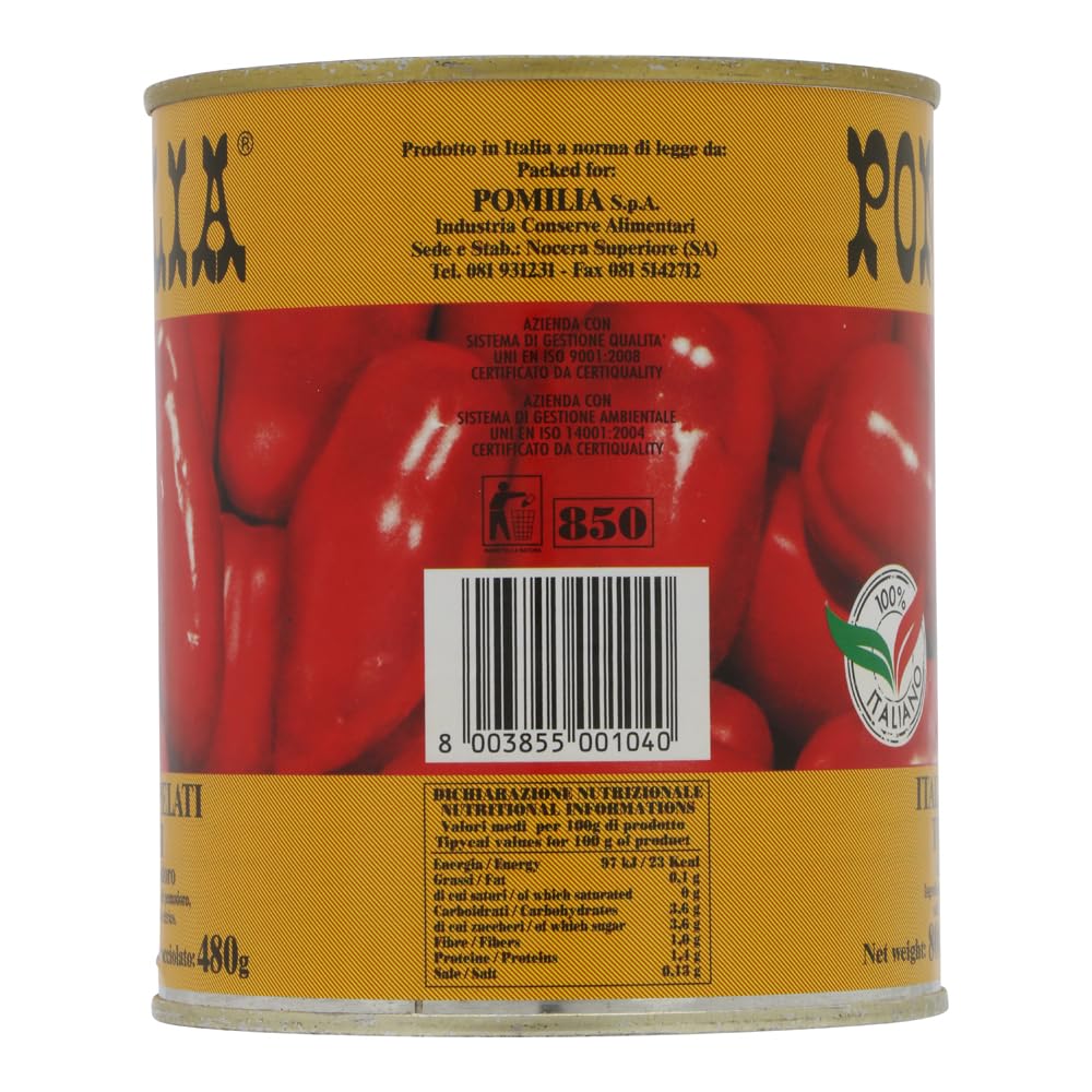 Italian Gourmet Pomodori Pelati pomodori interi 24 x 800g geschält | 100% origine italiana, sonnengereift und praktisch für Saucen, Pizza e, Gesamtnettogewicht 19,2 kg + Kostenlos Polpa 400g