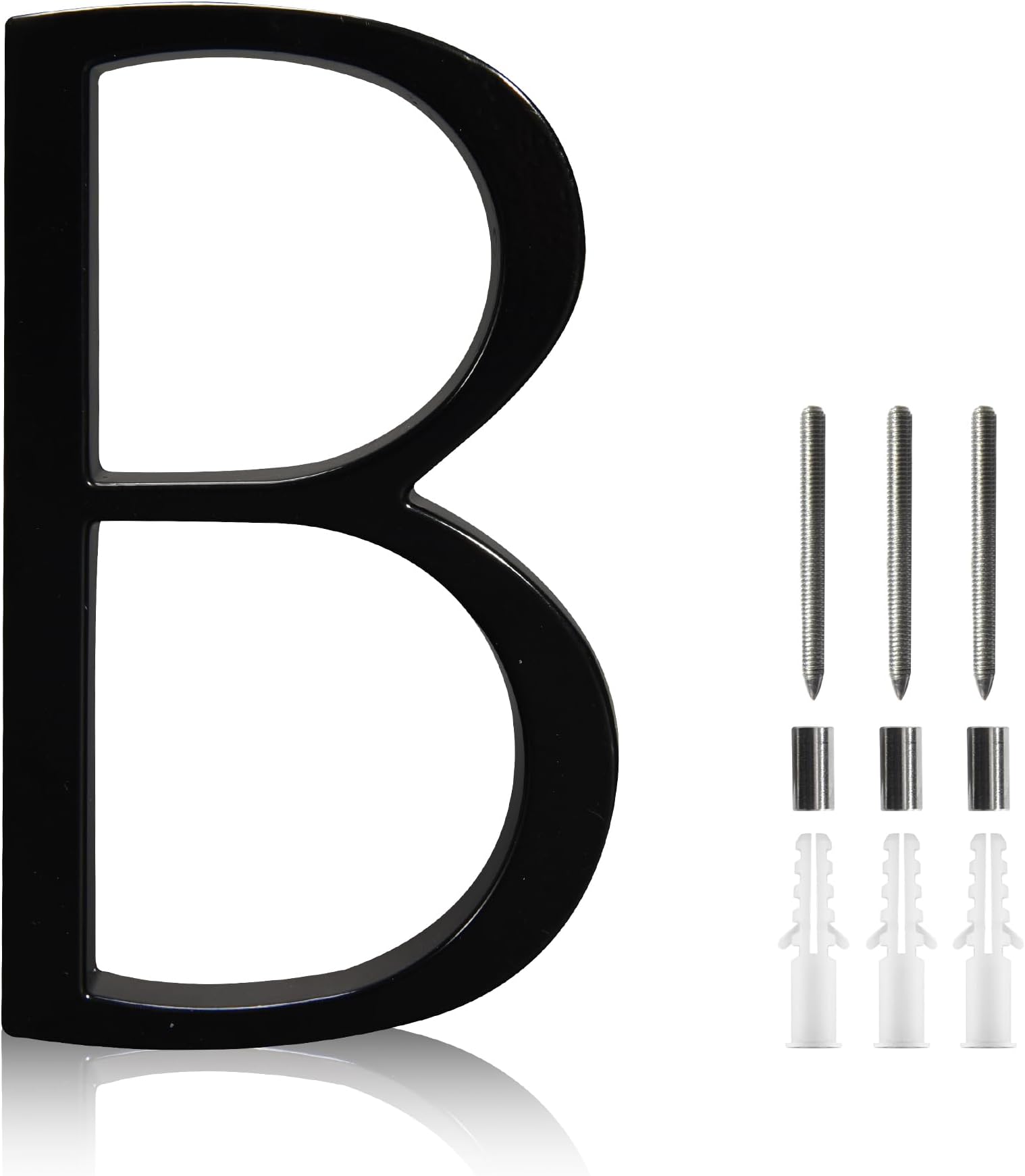 Paulton House Number - 5 Inch Height Black Floating Modern House Numbers for Home Decoration made by Alloy Zinc (Letter B)