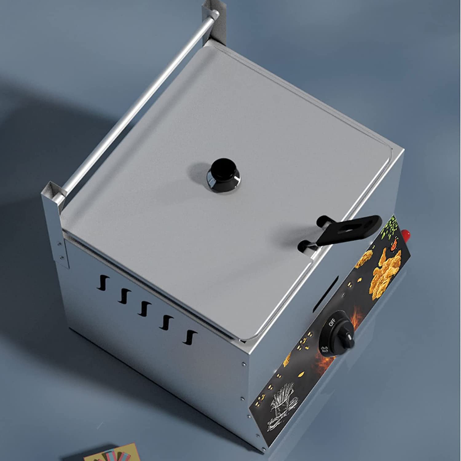 Freidora de Gas de encimera Comercial, Cilindro Simple/Doble, Escritorio de Acero Inoxidable Profesional eléctrico, Adecuado para Uso del Restaurante del hogar, fácil de Limpiar,Single