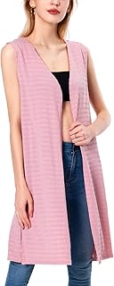 Sleeveless Cardigan Women Long Maxi Sweater Summer Open Front Tunic Vest Lightweight Soft Duster