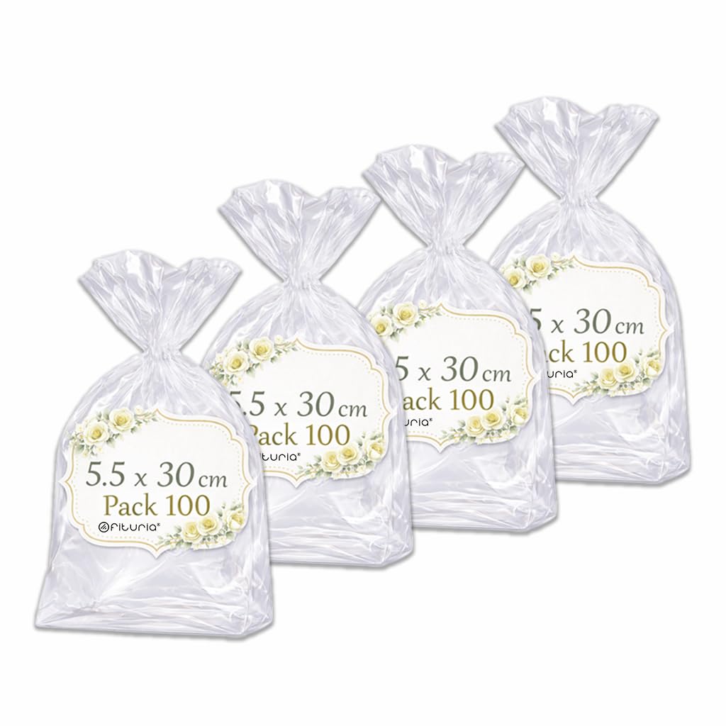 Ofituria Bolsas Celofán Transparente 10 x 15 cm, Bolsas Transparentes para Chuches y Regalos – Bolsas Plastico Transparente para Cumpleaños Infantiles, Galletas y Detalles, 1 Pack (100 Bolsas) — view 38