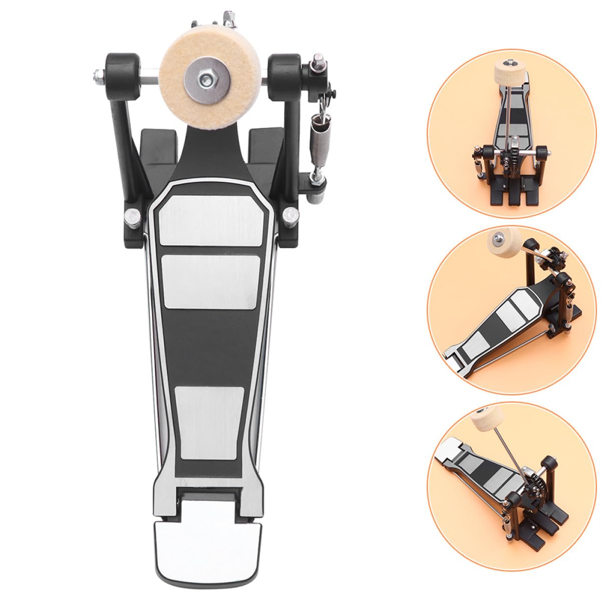 Toyvian Pédale De Grosse Caisse Professionnelle Simple Avec Design Précis Et Matériaux Pour Kit De Batterie Remplacement Fiable Et Élégant Accessoires De Percussion