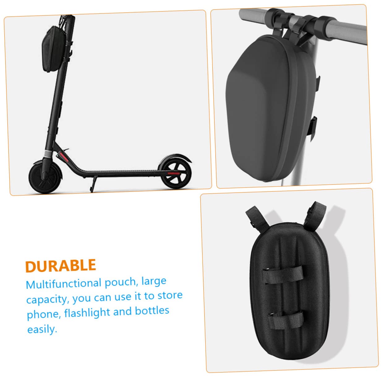 Yardwe Bolsa Manillar Scooter Eléctrico Eva con Organizador para Accesorios Bicicleta Gran Capacidad para Smartphone y Herramientas Fácil Instalación