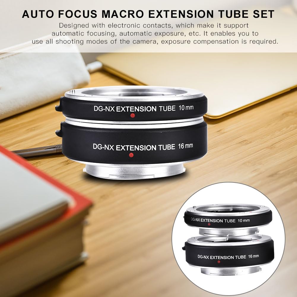 Juego de tubos de extensión macro de enfoque automático de 10 mm + 16 mm para cámaras DSLR (DG-NX)
