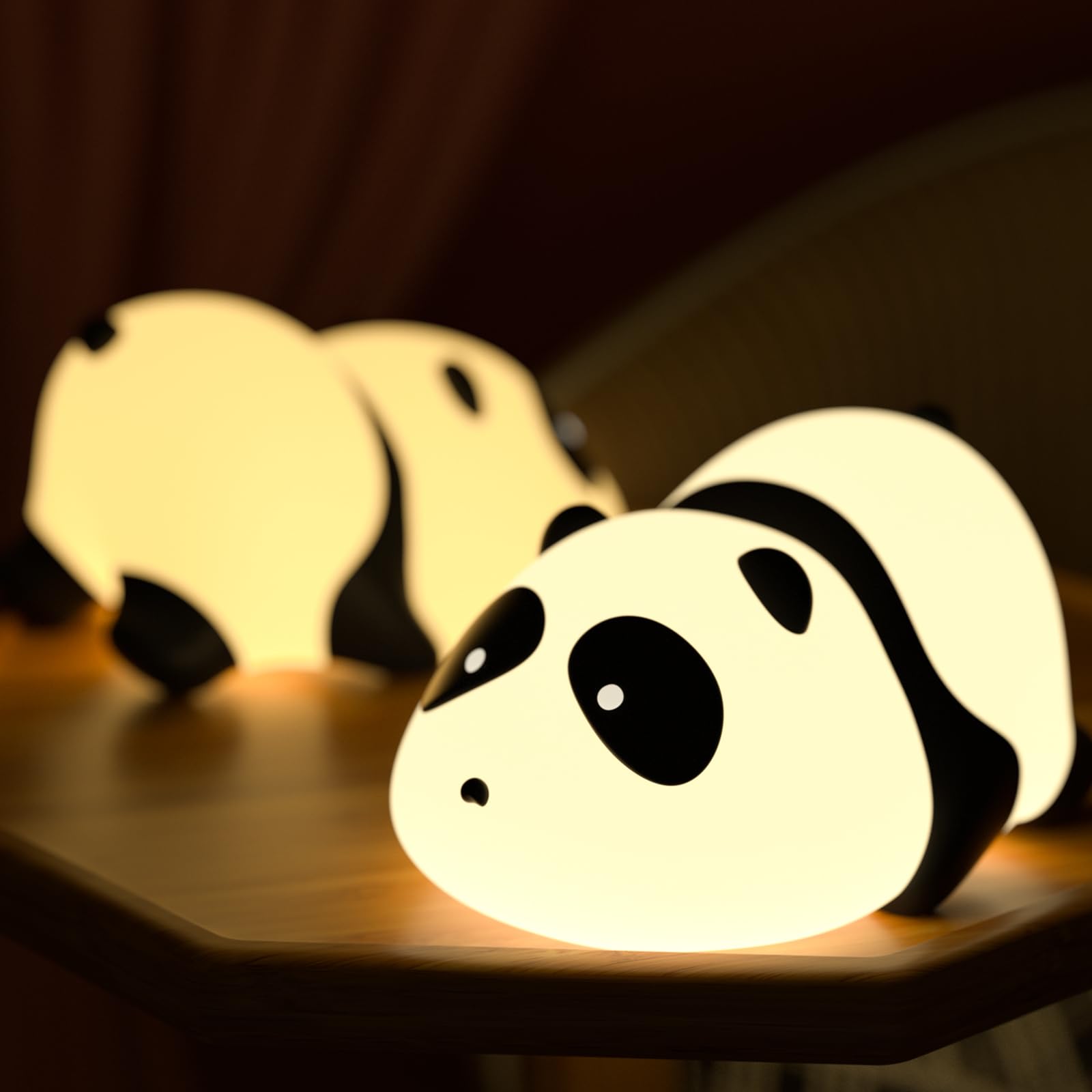 Redreco, Naughty Bear Kids Night Light, Cute LED Soft Silicone Light, LED Dimmable Nursery Night Light, Kids Room Boys Girls Gift Rechargeable