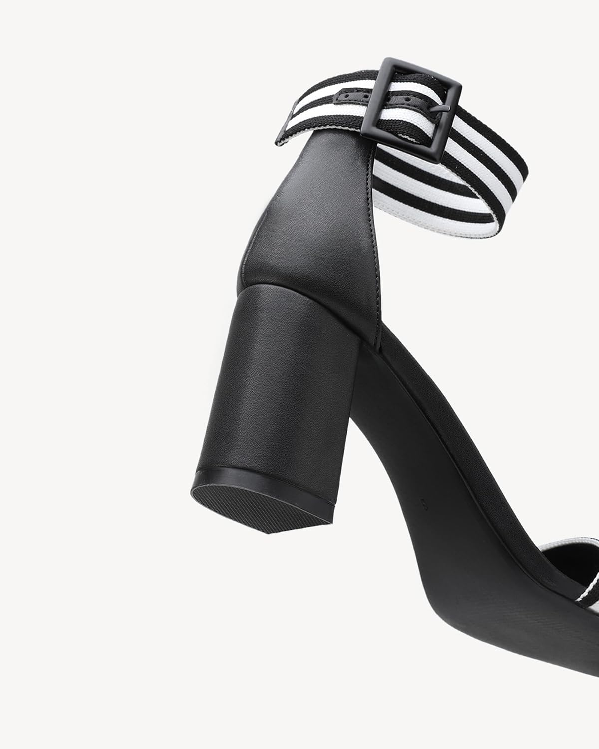 NEWBELLA Women's Chunky Block Heel Sandals - Square Open Toe Ankle Strap High Heels for Wedding, Prom, Party & Date Night (Black-2, Adult, Women, 10, Numeric, US Footwear Size System, Medium) - Image 5