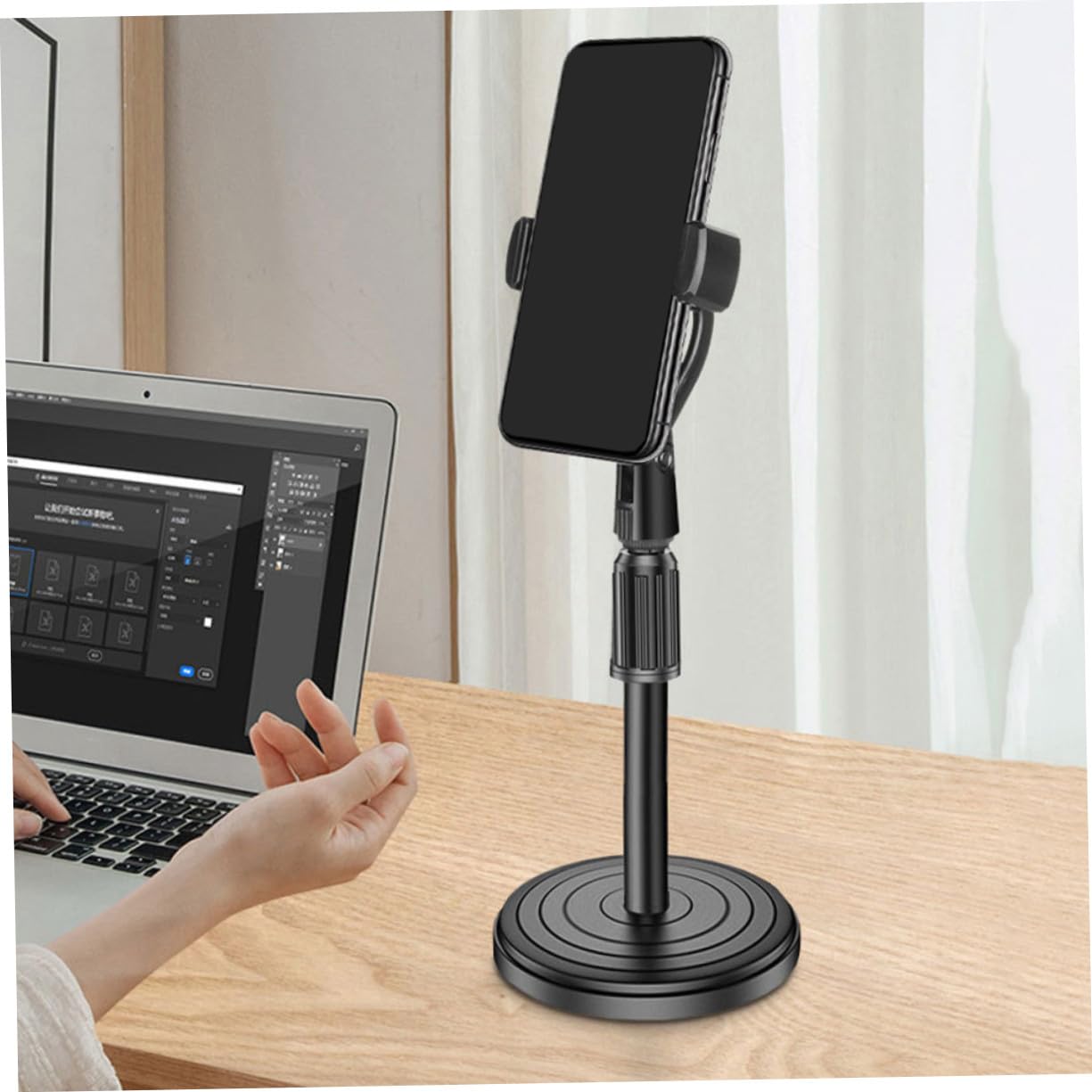 GALPADA 3 pezzi Supporti da Scrivania per Telefono Regolabili Nero Portacellulare Compatto e Portatile per Ufficio Camera Studio Angoli Multipli per Uso Sicuro e Comodo