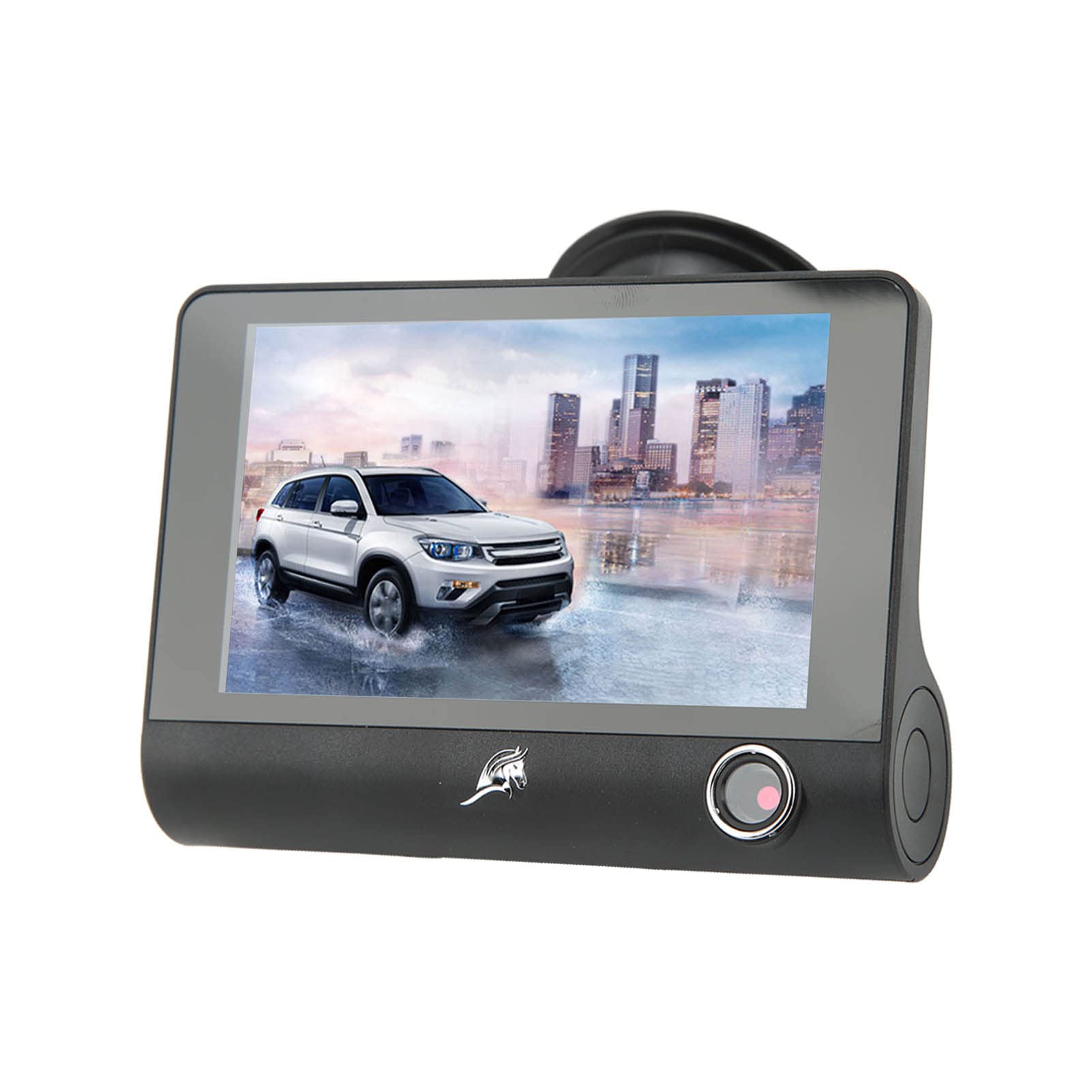 Gonetre Telecamera da Cruscotto per Auto con 3 Obiettivi, Schermo HD da 4