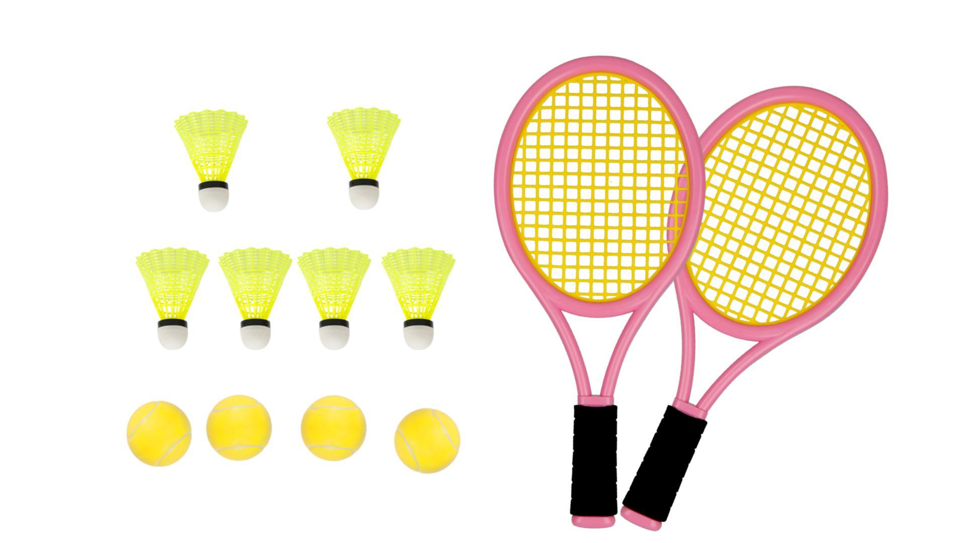 Kids Tennis Racket Set Plastic Toddlers Badminton Racket with Badminton