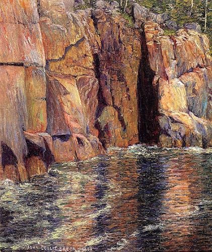 Toile les falaises d'Ironbound Island Maine John Leslie Breck pour décoration murale grand salon