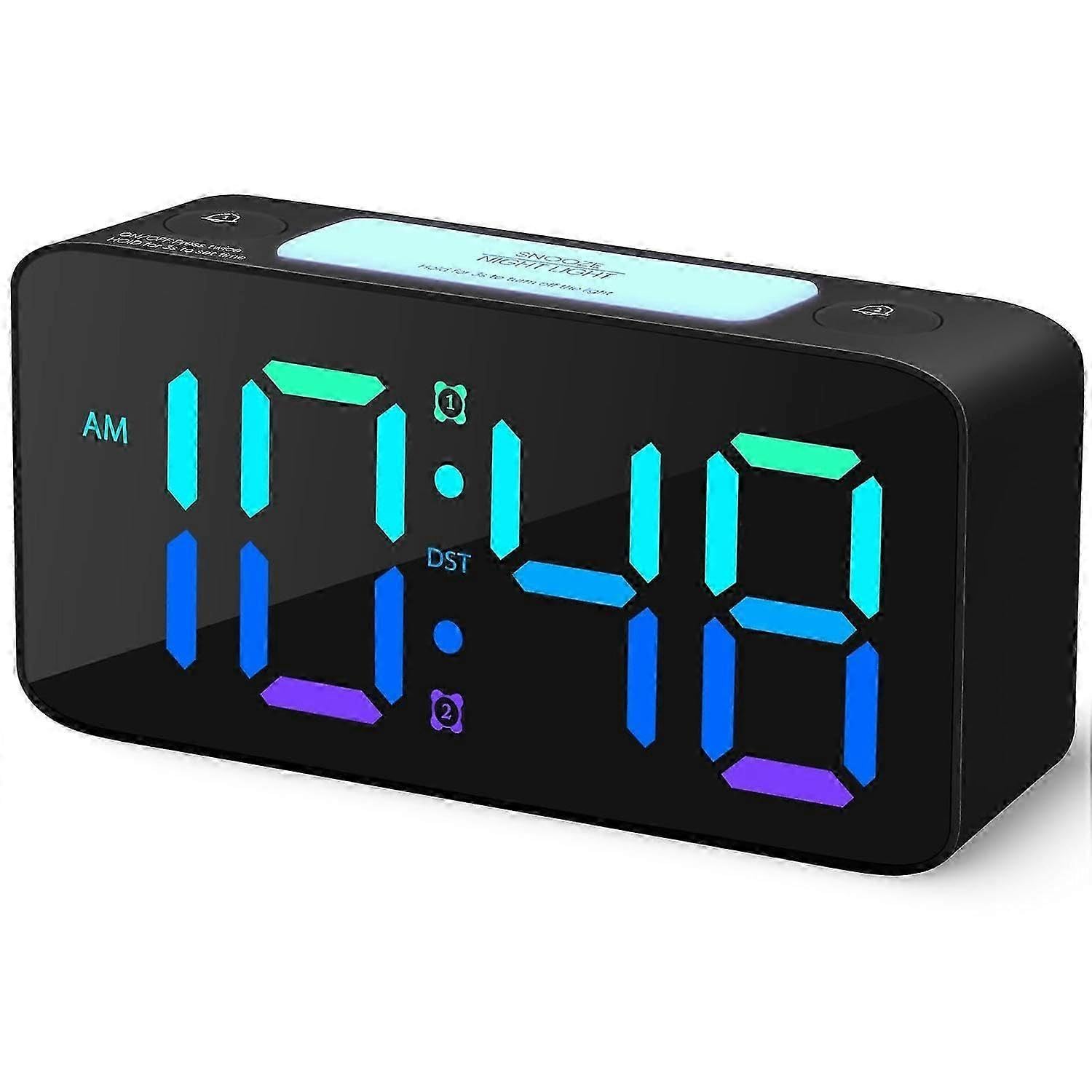 JOYHAPPST Super Loud Alarm Clock for Heavy Sleepers Adults Digital Clock with 7 Color Night Light