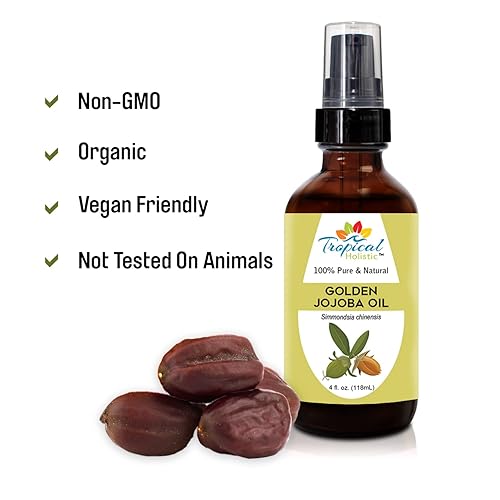 Miniatura 2 de Aceite de jojoba de 4 onzas, natural, puro, prensado en frío, sin refinar, hidratante para piel, cuero cabelludo seco, cabello, uñas y aceite