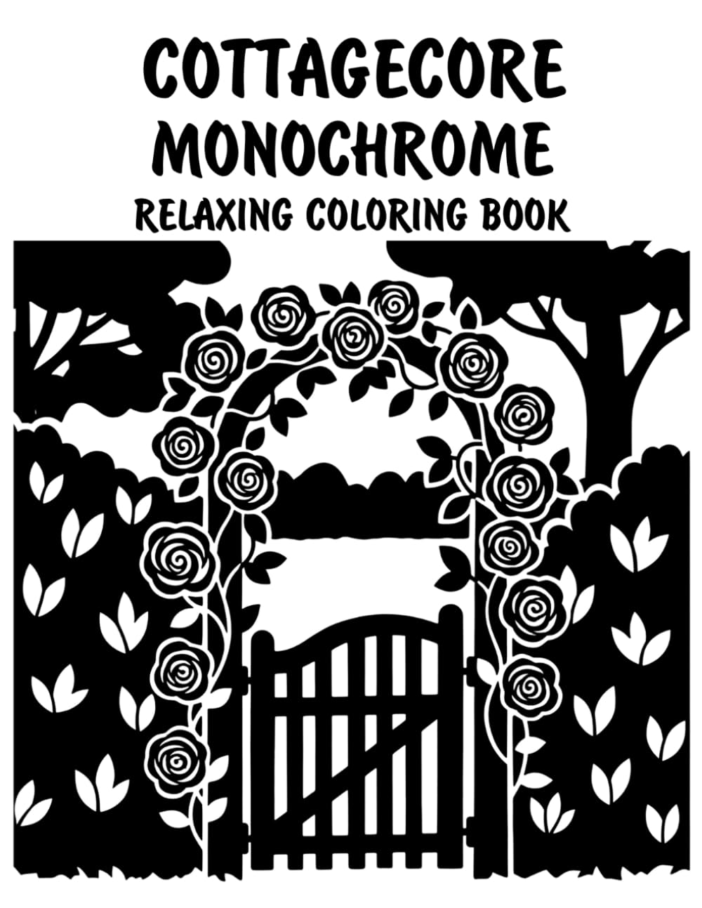 Cottagecore Monochrome Relaxing Coloring Book: Peaceful Illustrations of Whimsical Cottagecore Scenes for Relaxation and Stress Relief Using Just One Color!