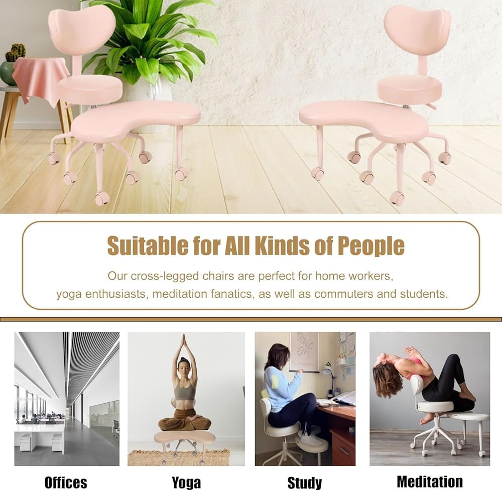 Siege Assis Genoux Chaise de Siège pour Enfants pour S'asseoir Les Jambes Croisées, Chaise Ergonomique à Genoux avec Repose-pieds, Tabouret de Méditation/chaise D'extérieur pour Salon de(Color:Marron)