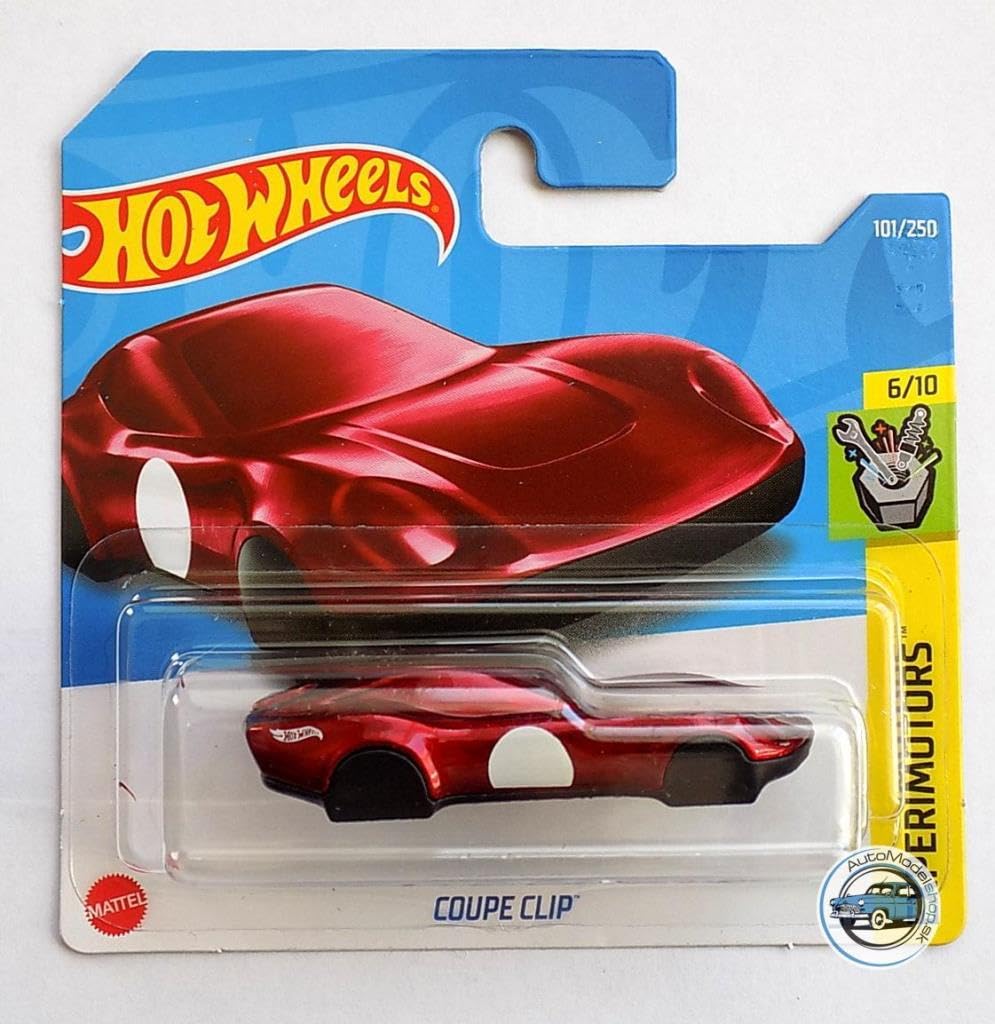 Hot Wheels - Coupe Clip - Experimotors 6/10 - HCX09 - Short Card - Key Ring - Metallic Red - Mattel 2022