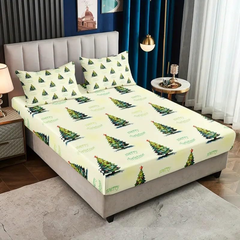Spannbettlaken 120x200cm Weihnachten Spannbetttuch Weihnachtsbaum...