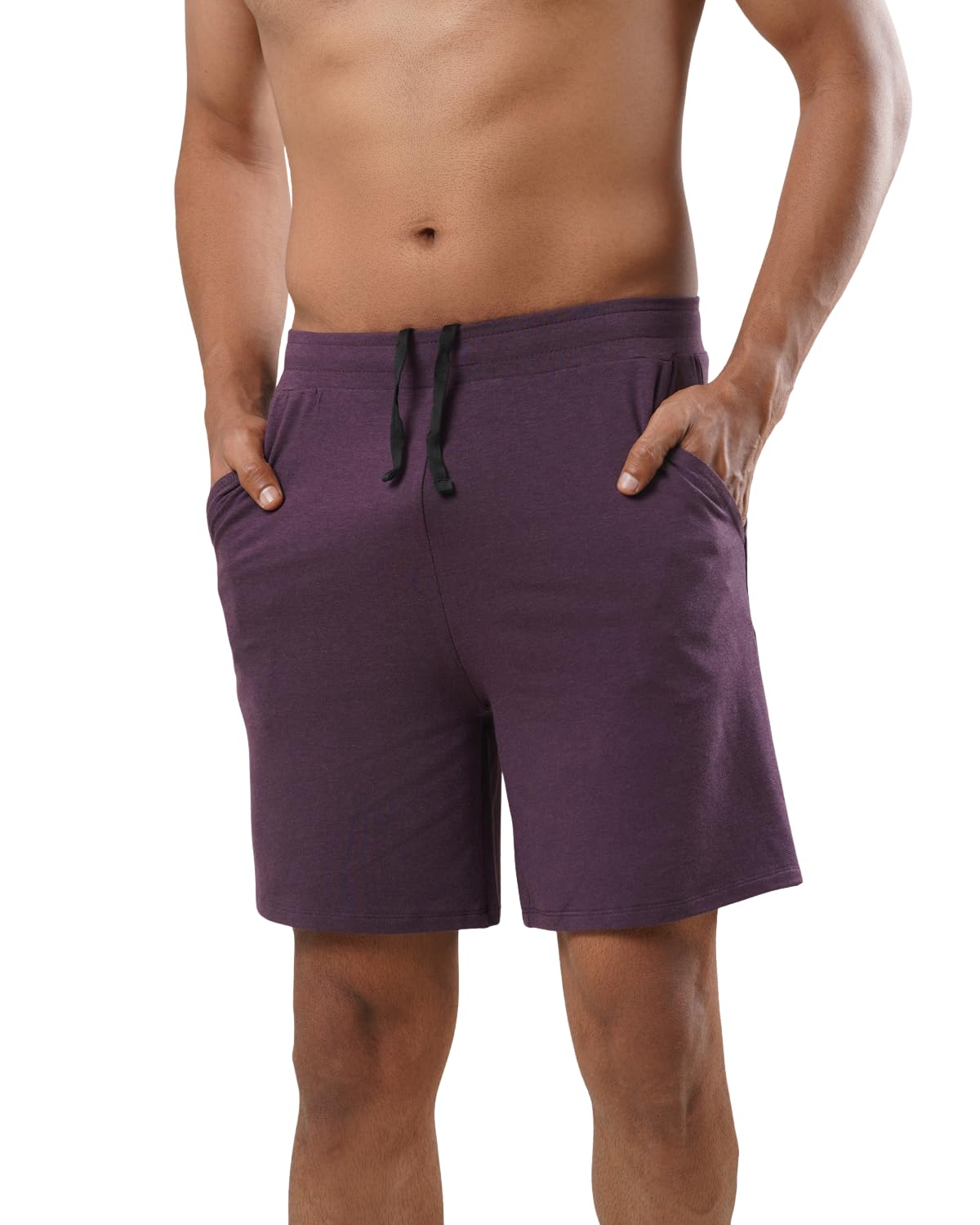 hemmey Men's Lounge Shorts, Aaraam Shorts, Bamboo Cotton Lycra Blend, Nerale Purple Color-picture-32