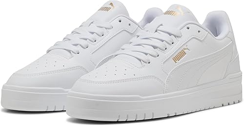PUMA Baskets Shuffle Downtown Unisexes, Puma White PUMA White PUMA Gold, 48.5 EU
