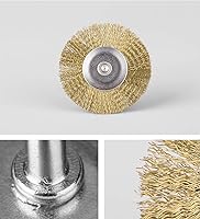 Vista 3 de Rueda de alambre de latón de 30 piezas para pulir, accesorio de taladro de rueda de alambre