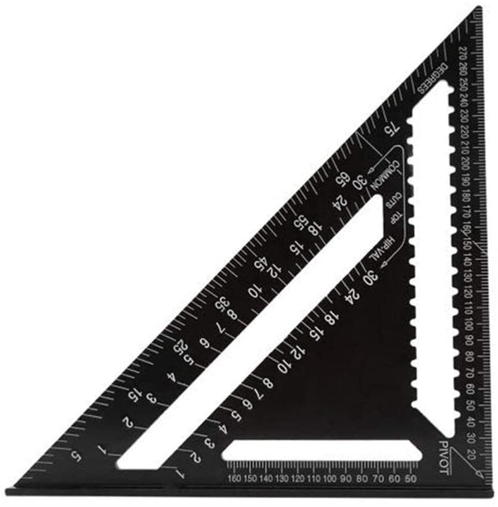 Plaque de triangle noire 12 pouces RJJ pour équerrage d'atelier