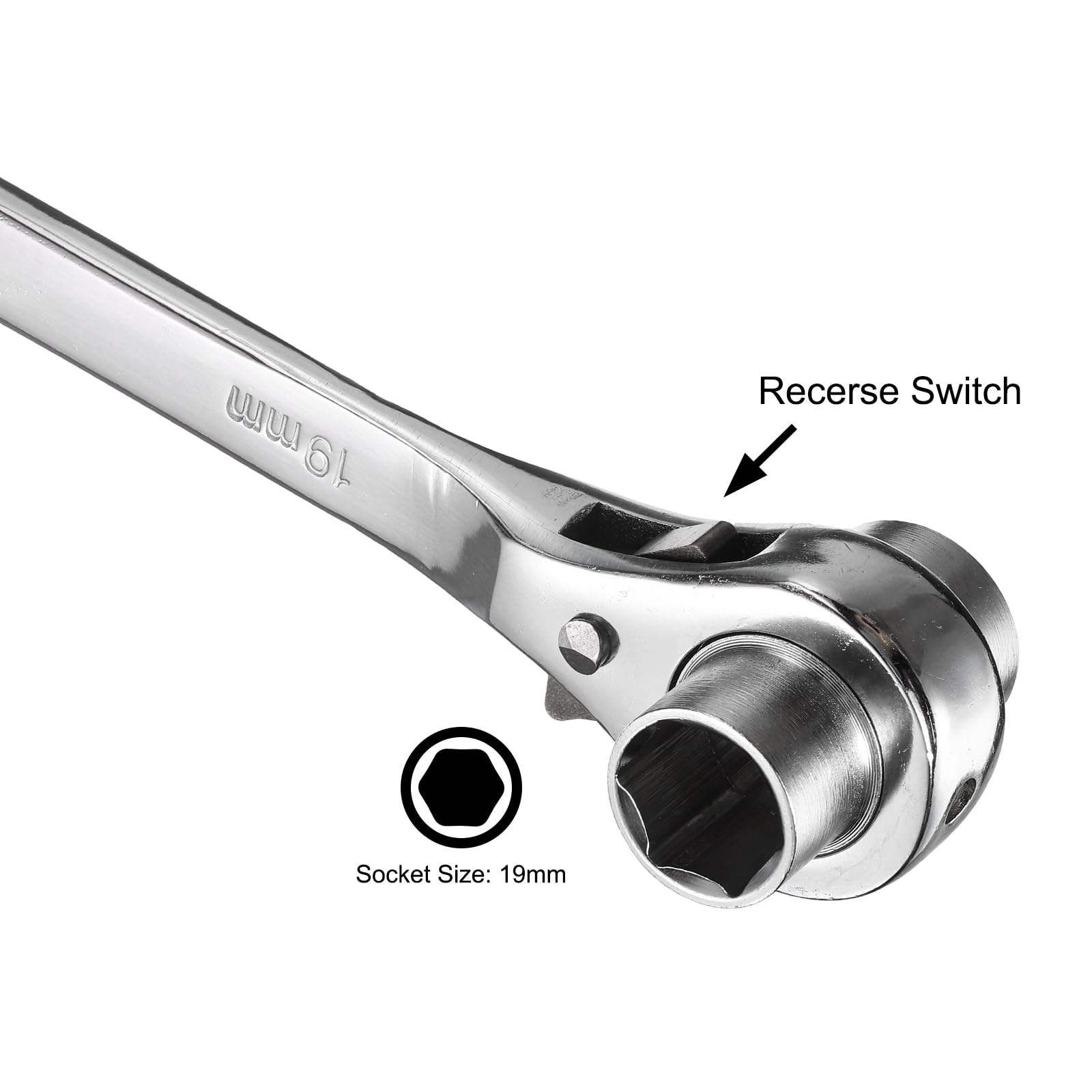 QUARKZMAN 2 In 1 Chiave A Cricchetto Per Impalcature 19mm X 22mm Chiave A Bussola A Cricchetto Strumento 2 Pezzi