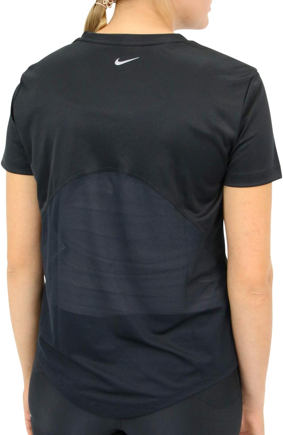 Nike Women's Miler Short Sleeve Running Top Black/Reflective Silver Size Small - Image 4