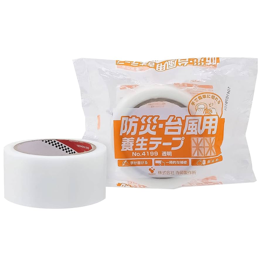 養生テープ　50㎜×25m　30巻 Amazon.co.jp: 寺岡製作所 養生テープ 透明 30巻 防災 台風用