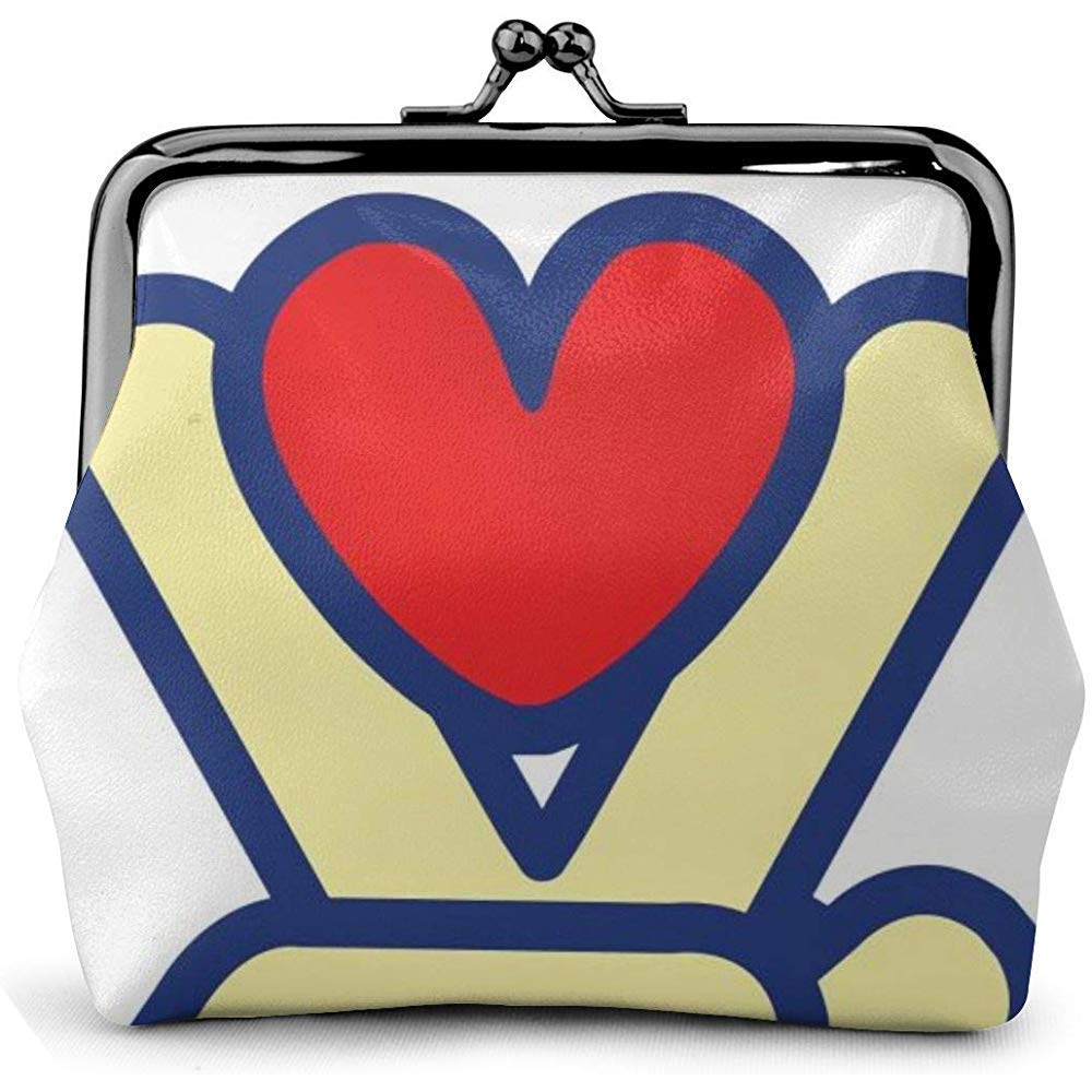 V Sign Peace Victory Hand Love Vintage Pouch Girl Kiss-Lock Change Purse Wallets Buckle Leather Coin Purses