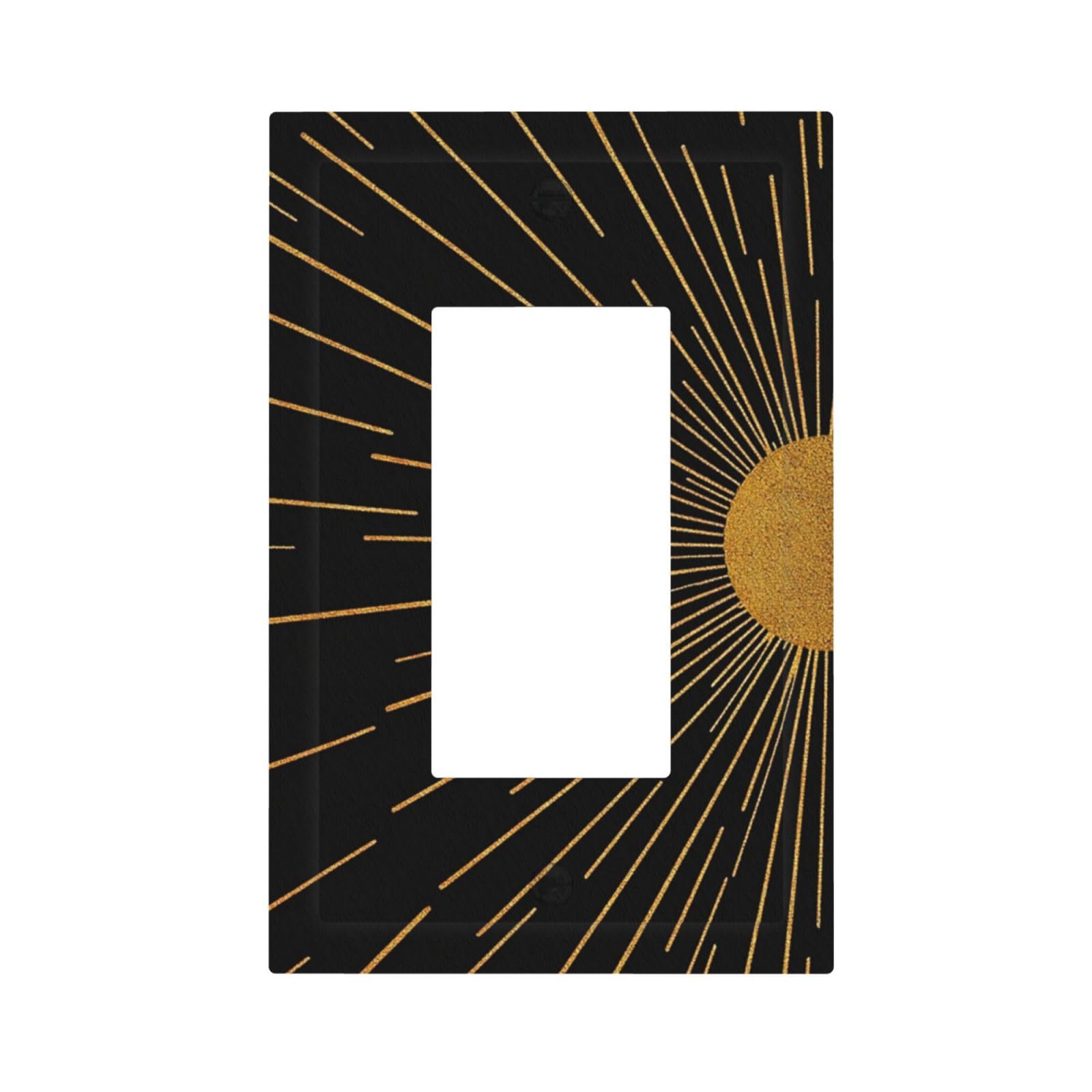 CZRPKEN Decorative Outlet Covers Gold Sun Mid Century Boho Minimalist Geometric 1 Gang Single Decora Gfci Device Light Switch Covers Plate 1 Rocker