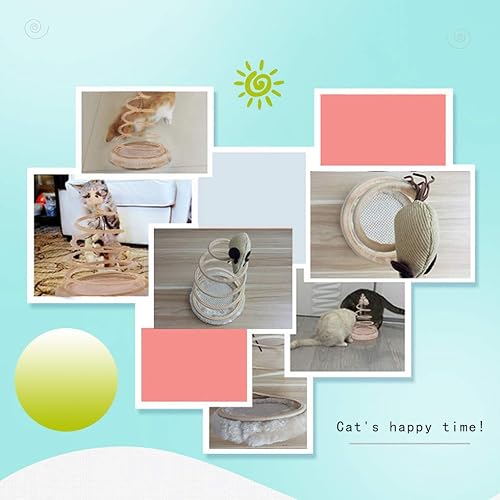 Miniatura 7 de Andiker Juguete interactivo para gatos, juguete de peluche con placa de resorte en espiral y divertida bola o ratón interactivo de acero inoxidable