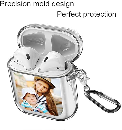 Miniatura 3 de KEAECIZ Funda personalizada para AirPods, funda protectora de TPU suave transparente con foto personalizada, diseña tus propios AirPods de 12