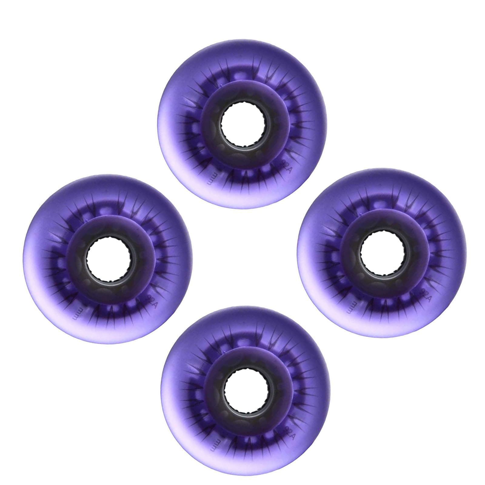 Roues de Roller Lumineuses 76 mm/80 mm avec roulements ABEC-9 pour Patins à roulettes intérieurs et extérieurs 92A, Lot de 4