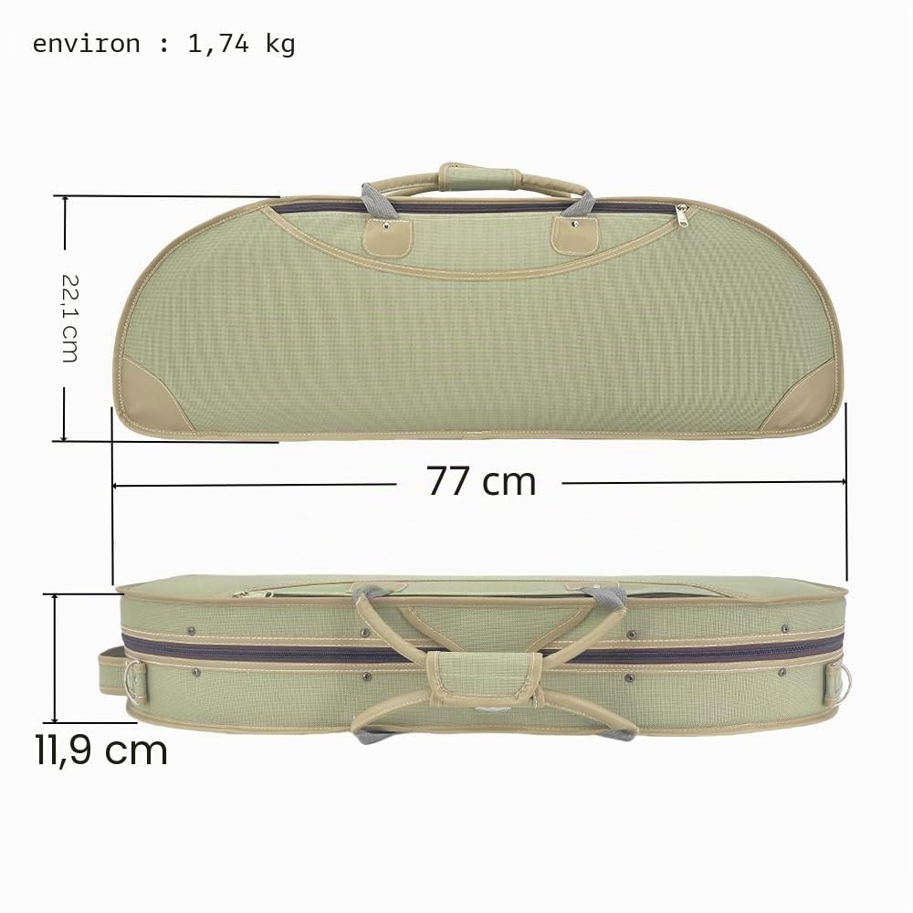 Étui pour Violon 4/4 en Nylon Oxford léger avec Bretelles réglables Vert Pois