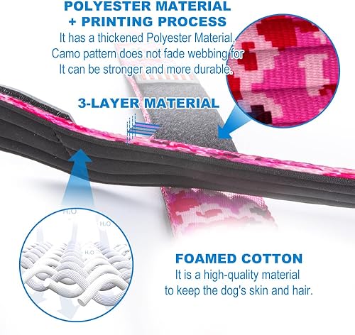 Miniatura 5 de TSPRO Collar de perro de camuflaje de alta calidad con parche de bandera de Estados Unidos, collar grueso para perro ajustable, resistente y de
