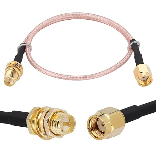 Cable de extensión de antena RP SMA de 12 pulgadas RP SMA macho a RP SMA hembra Cable de antena de baja pérdida para antena WiFi, enrutador WiFi de CAPChang