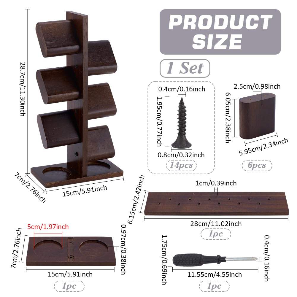 PH PandaHall Hölzerne Uhrenhalterung Stand Uhren Display Turm Uhren Display Racks Mehrere Uhren Organizer Tisch Schmuck Halter für Vatertag Männer Frauen Geschenke Armbänder Halsketten Ringe Vitrine